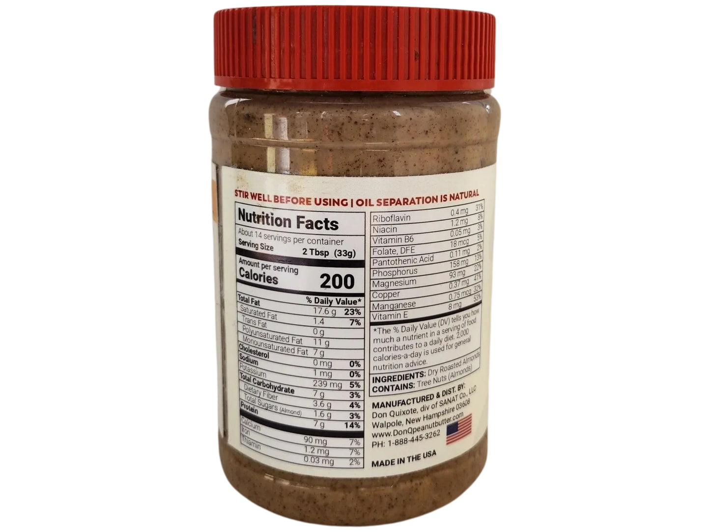 DRY-ROAST ALMOND BUTTER, Smooth, 1 lb.