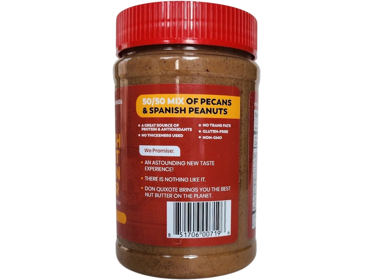 Don Quixote SPANISH PEANUT & PECAN BUTTER, 50%/50%, Smooth, i lb.
